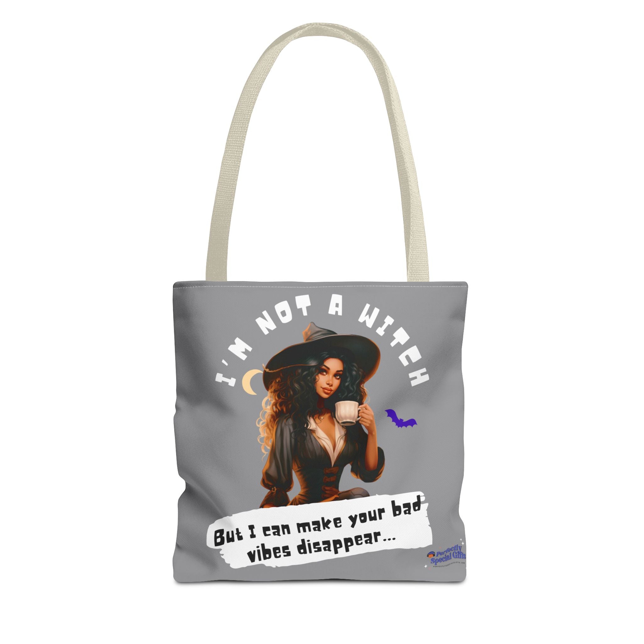 Bad Vibes Be Gone! Gray & White Tote Bag