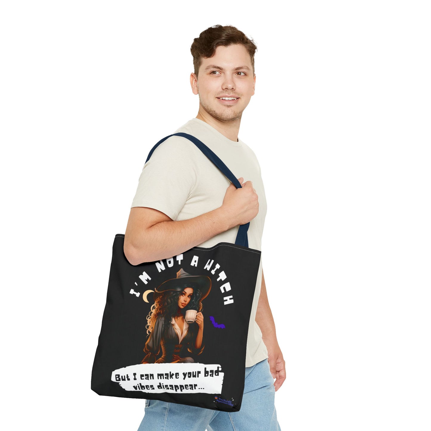 Bad Vibes Be Gone! Black Tote Bag