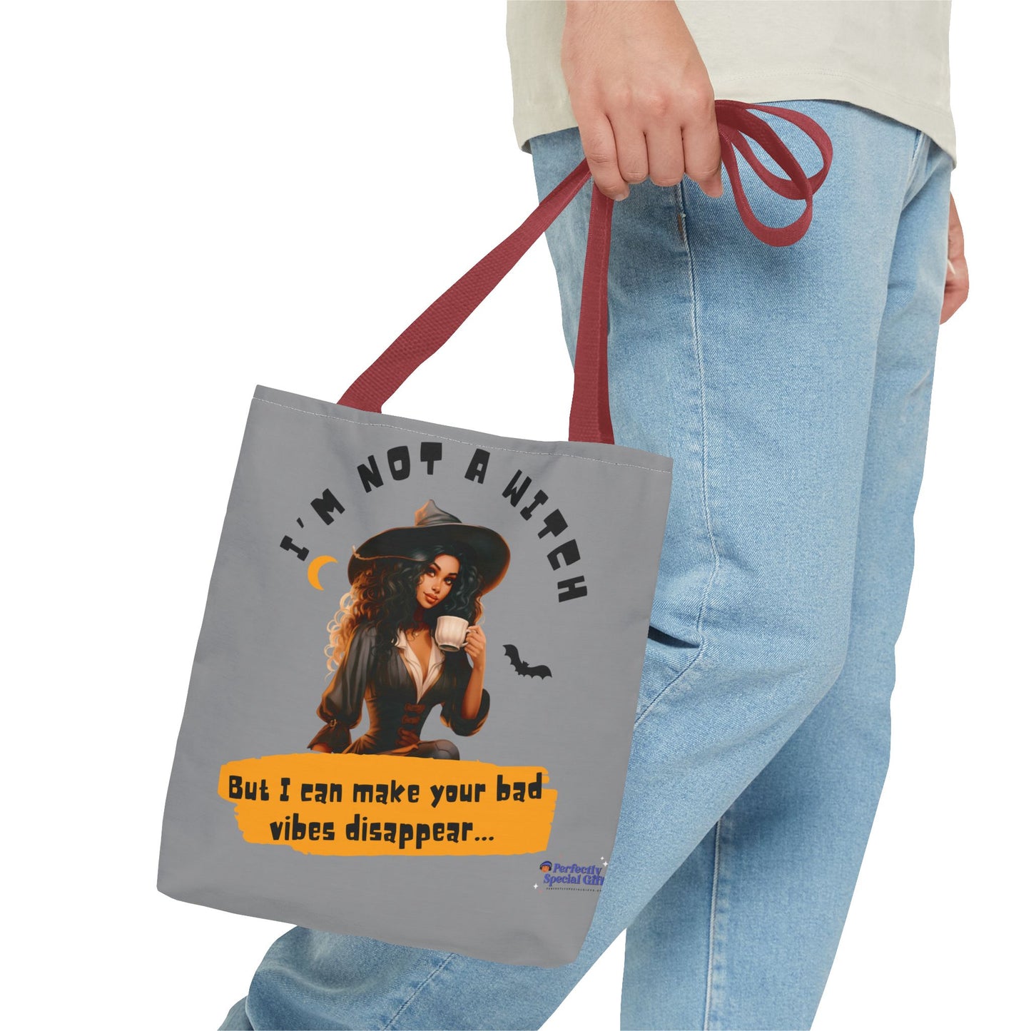 Bad Vibes Be Gone! Gray & Orange Tote Bag