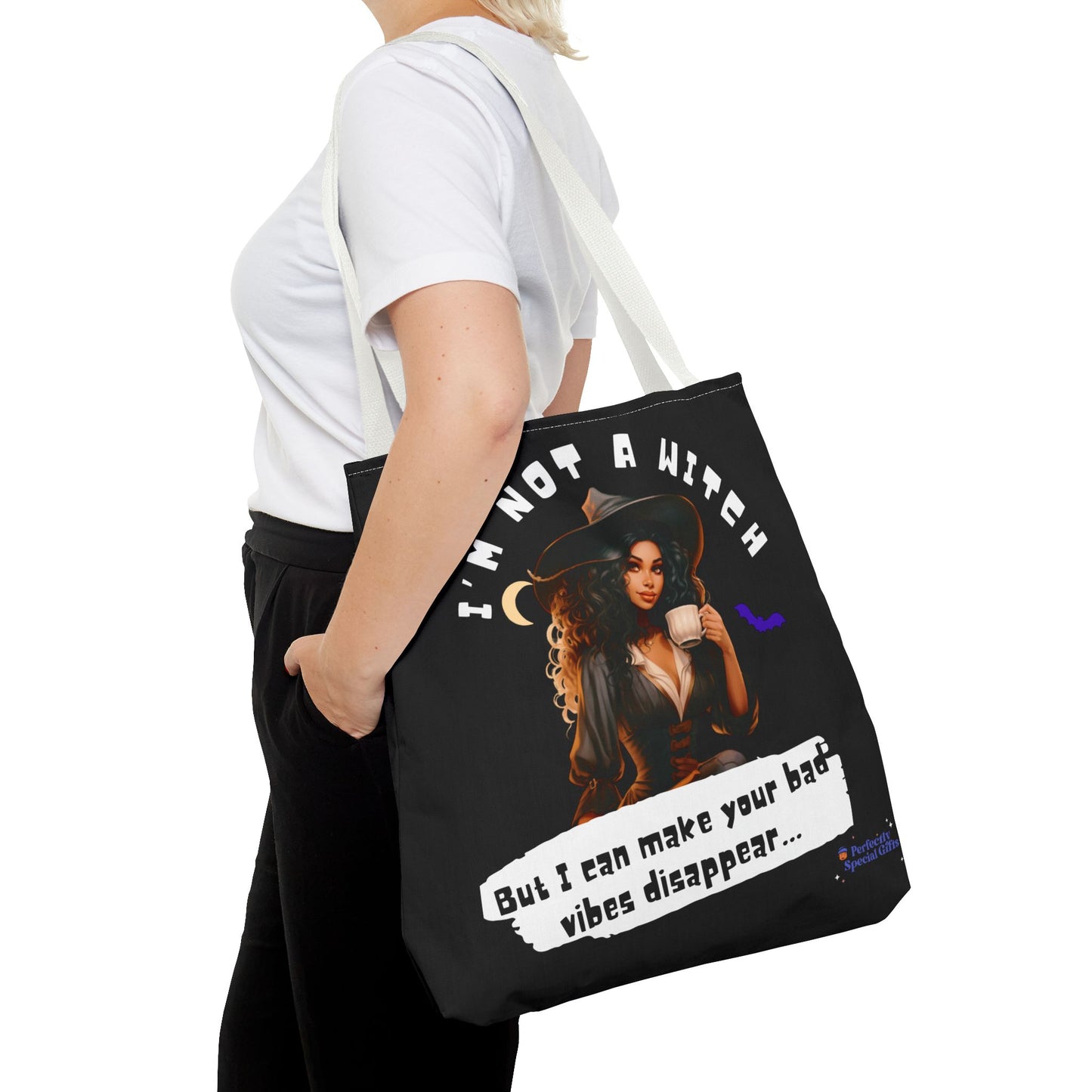 Bad Vibes Be Gone! Black Tote Bag