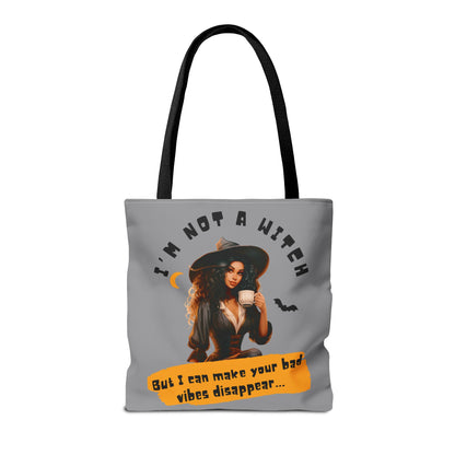 Bad Vibes Be Gone! Gray & Orange Tote Bag