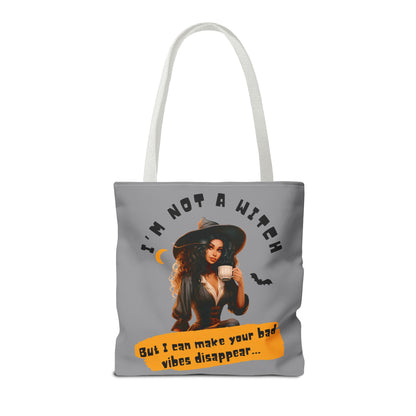 Bad Vibes Be Gone! Gray & Orange Tote Bag