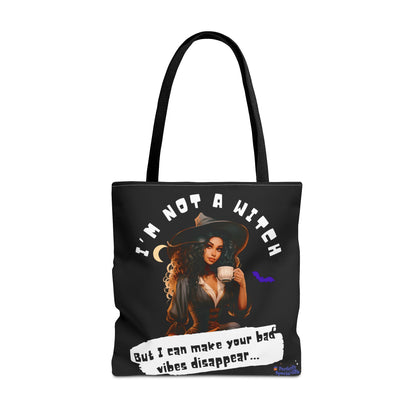 Bad Vibes Be Gone! Black Tote Bag