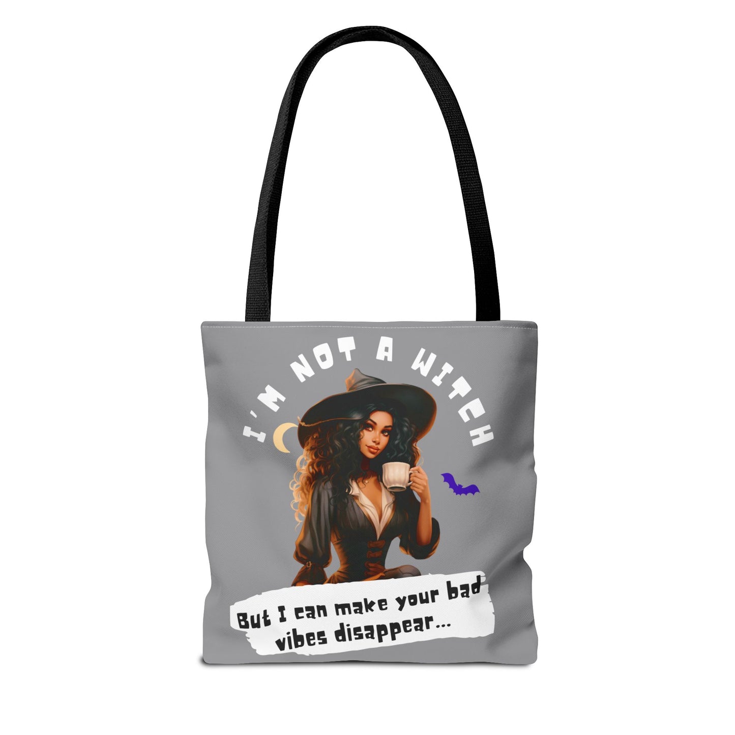 Bad Vibes Be Gone! Gray & White Tote Bag