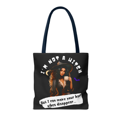 Bad Vibes Be Gone! Black Tote Bag