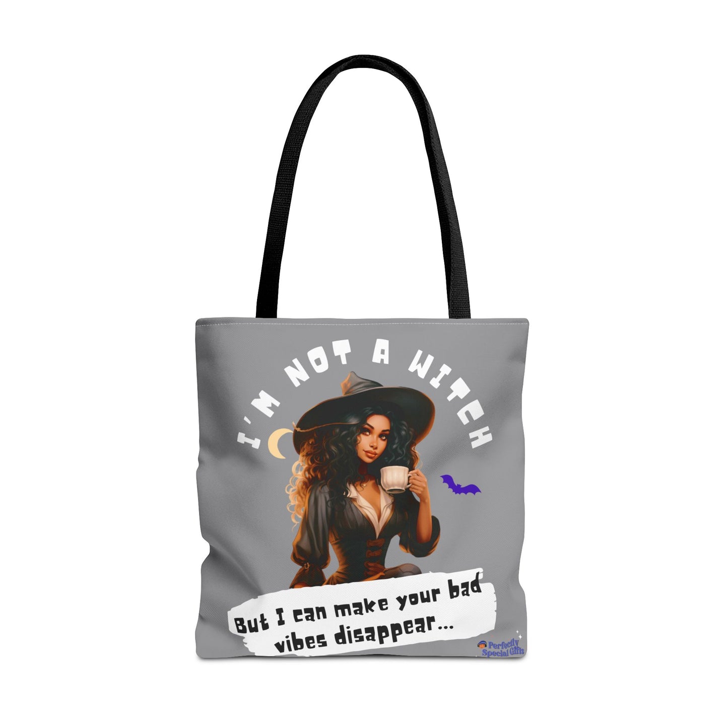 Bad Vibes Be Gone! Gray & White Tote Bag