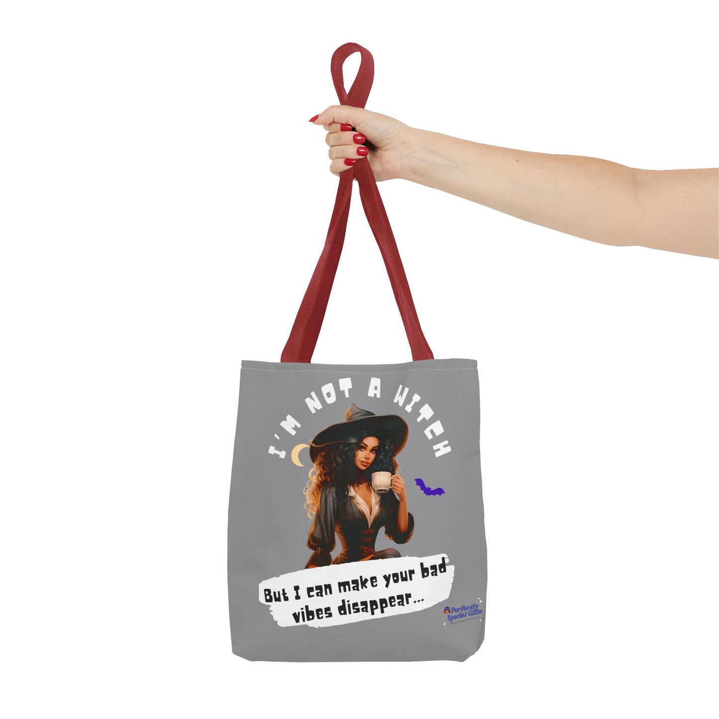 Bad Vibes Be Gone! Gray & White Tote Bag