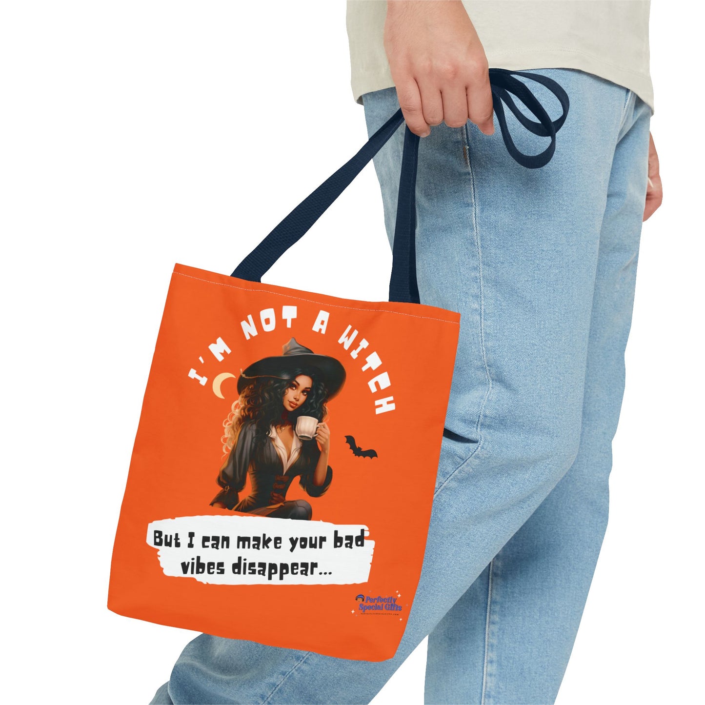 Bad Vibes Be Gone! Orange Tote Bag