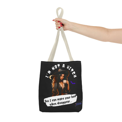 Bad Vibes Be Gone! Black Tote Bag