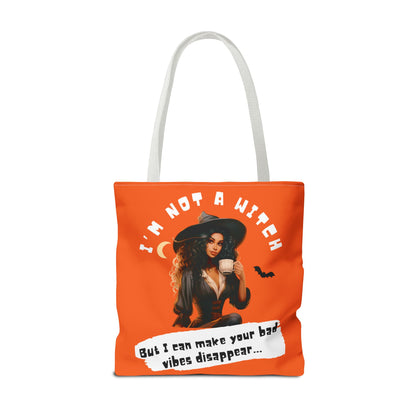Bad Vibes Be Gone! Orange Tote Bag