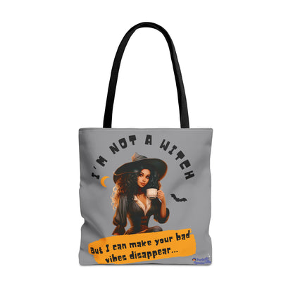 Bad Vibes Be Gone! Gray & Orange Tote Bag