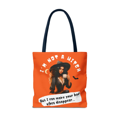 Bad Vibes Be Gone! Orange Tote Bag