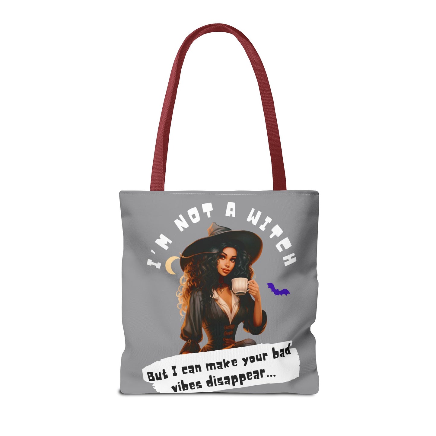Bad Vibes Be Gone! Gray & White Tote Bag