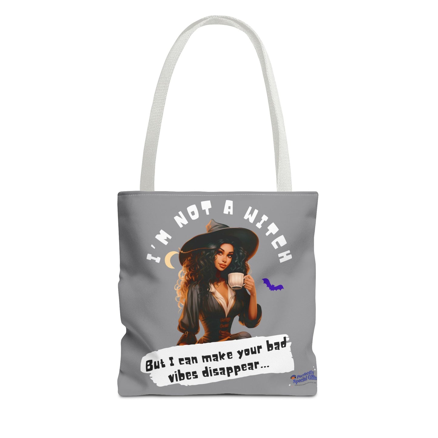 Bad Vibes Be Gone! Gray & White Tote Bag