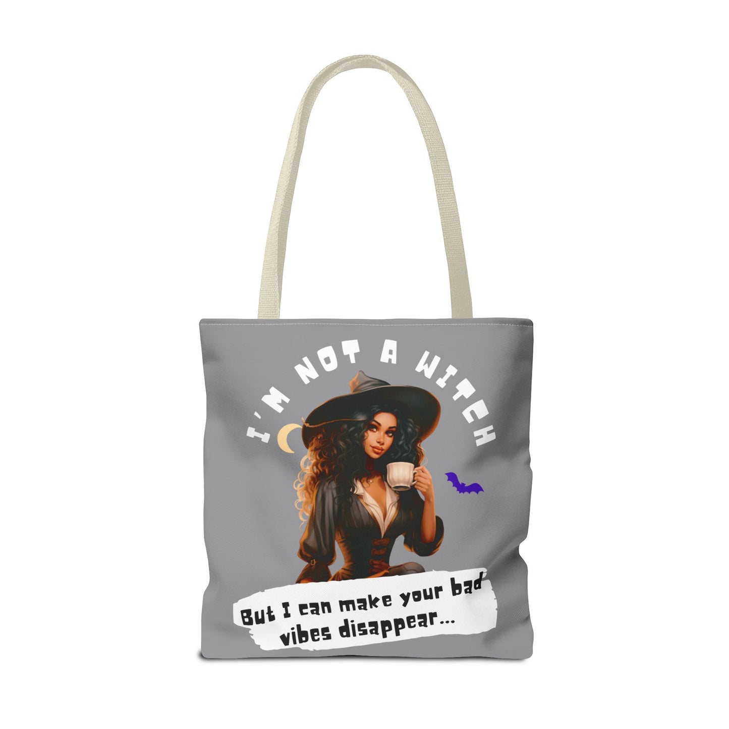 Bad Vibes Be Gone! Gray & White Tote Bag