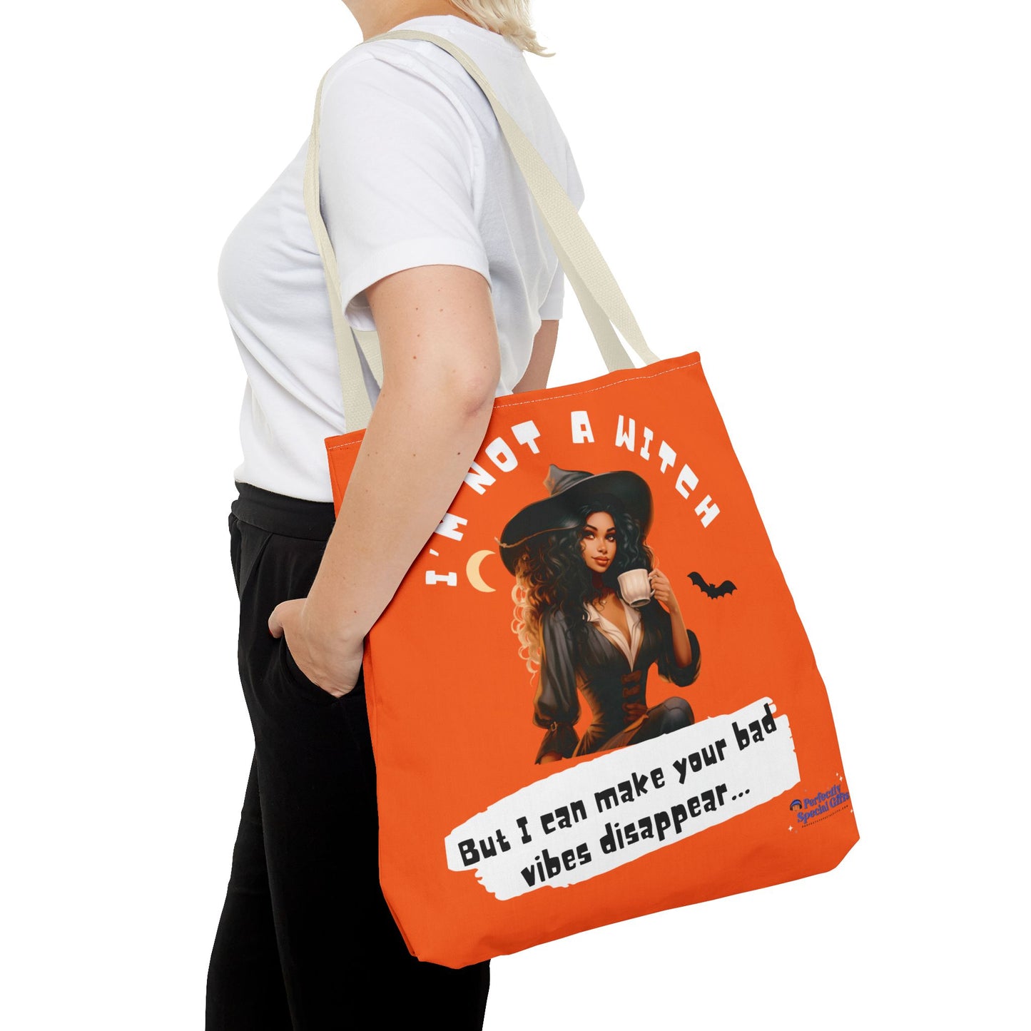 Bad Vibes Be Gone! Orange Tote Bag