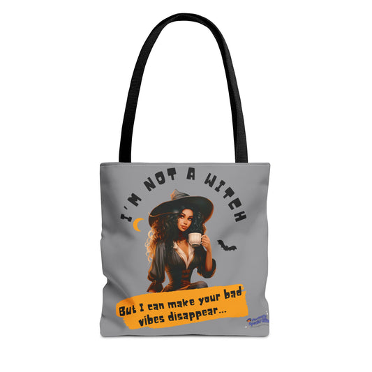 Bad Vibes Be Gone! Gray & Orange Tote Bag