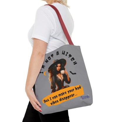 Bad Vibes Be Gone! Gray & Orange Tote Bag