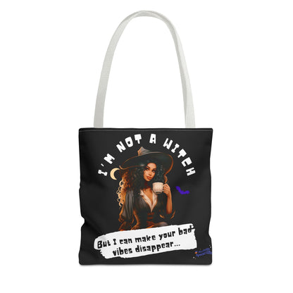 Bad Vibes Be Gone! Black Tote Bag