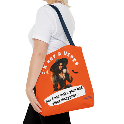 Bad Vibes Be Gone! Orange Tote Bag