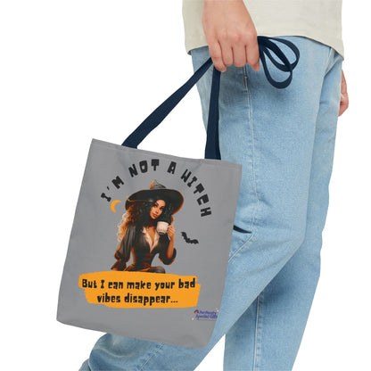 Bad Vibes Be Gone! Gray & Orange Tote Bag