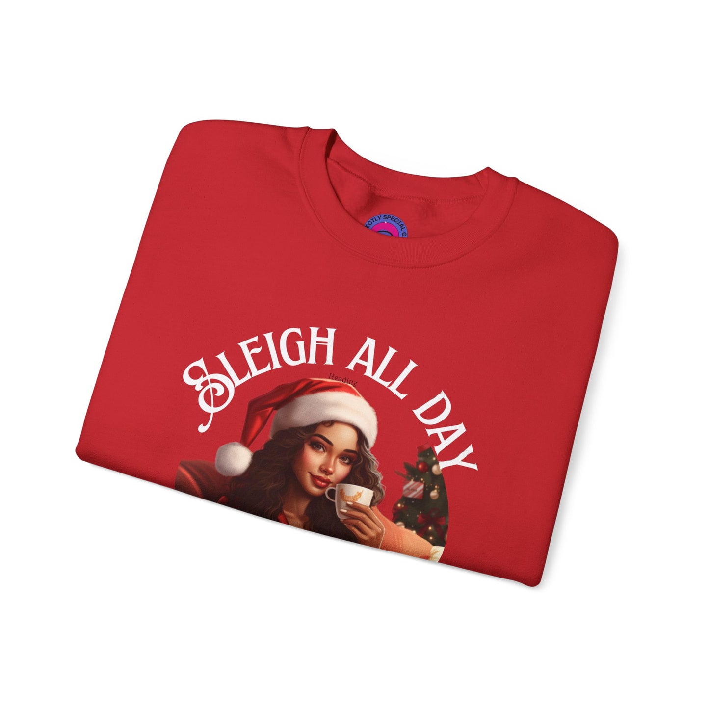 Sleigh All Day, Nap All Night Funny Christmas Sweatshirt for Moms & Caregivers
