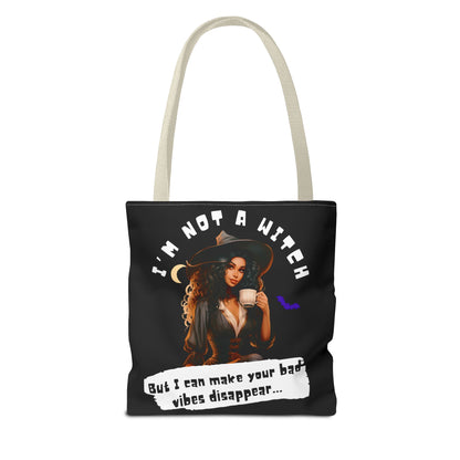 Bad Vibes Be Gone! Black Tote Bag