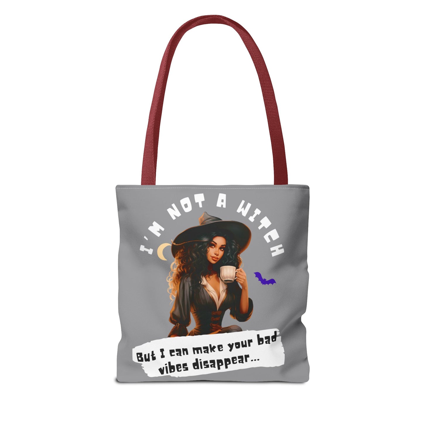 Bad Vibes Be Gone! Gray & White Tote Bag