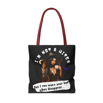 Bad Vibes Be Gone! Black Tote Bag
