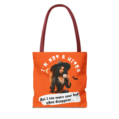 Bad Vibes Be Gone! Orange Tote Bag