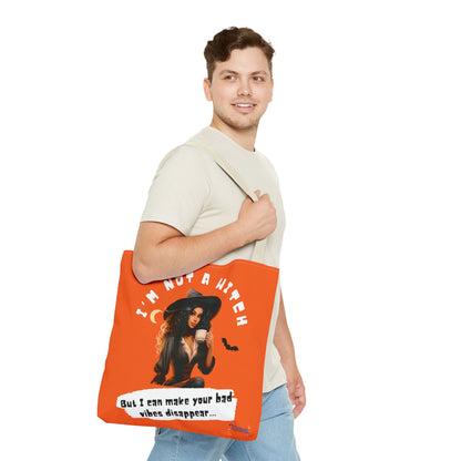 Bad Vibes Be Gone! Orange Tote Bag
