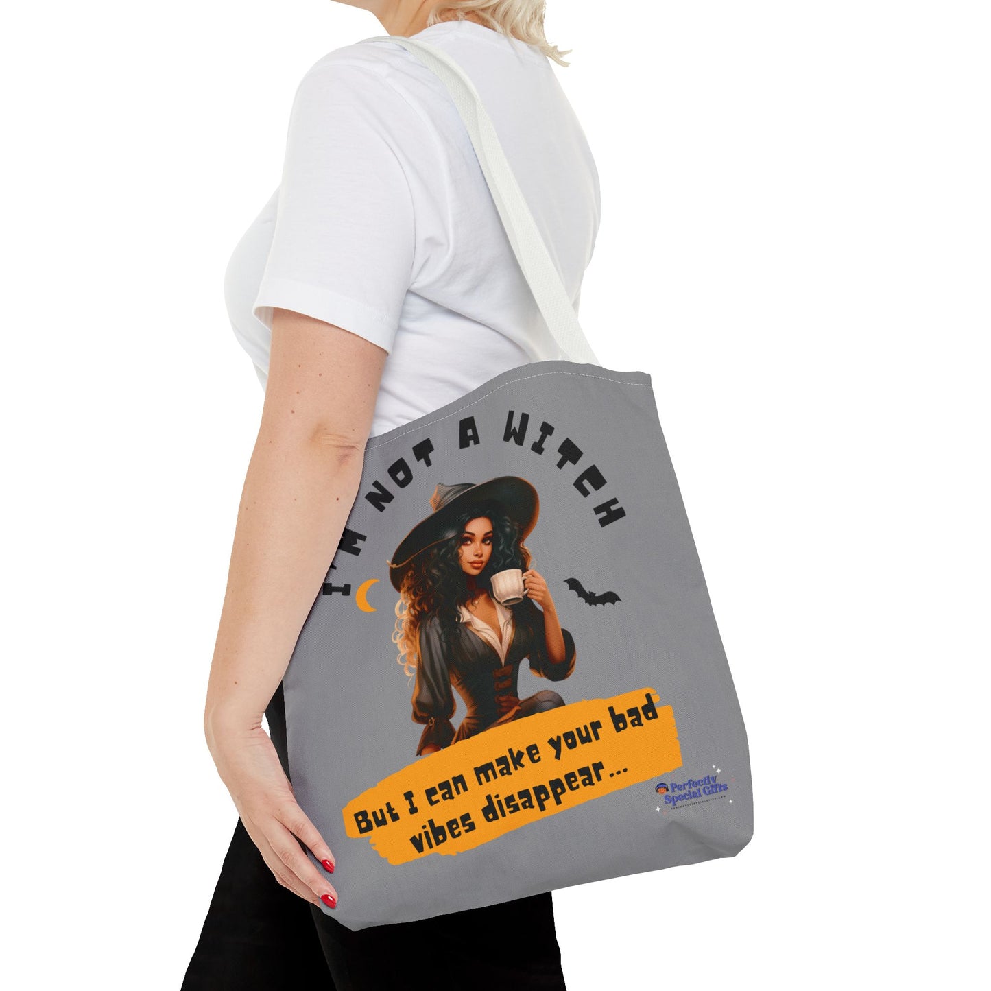 Bad Vibes Be Gone! Gray & Orange Tote Bag