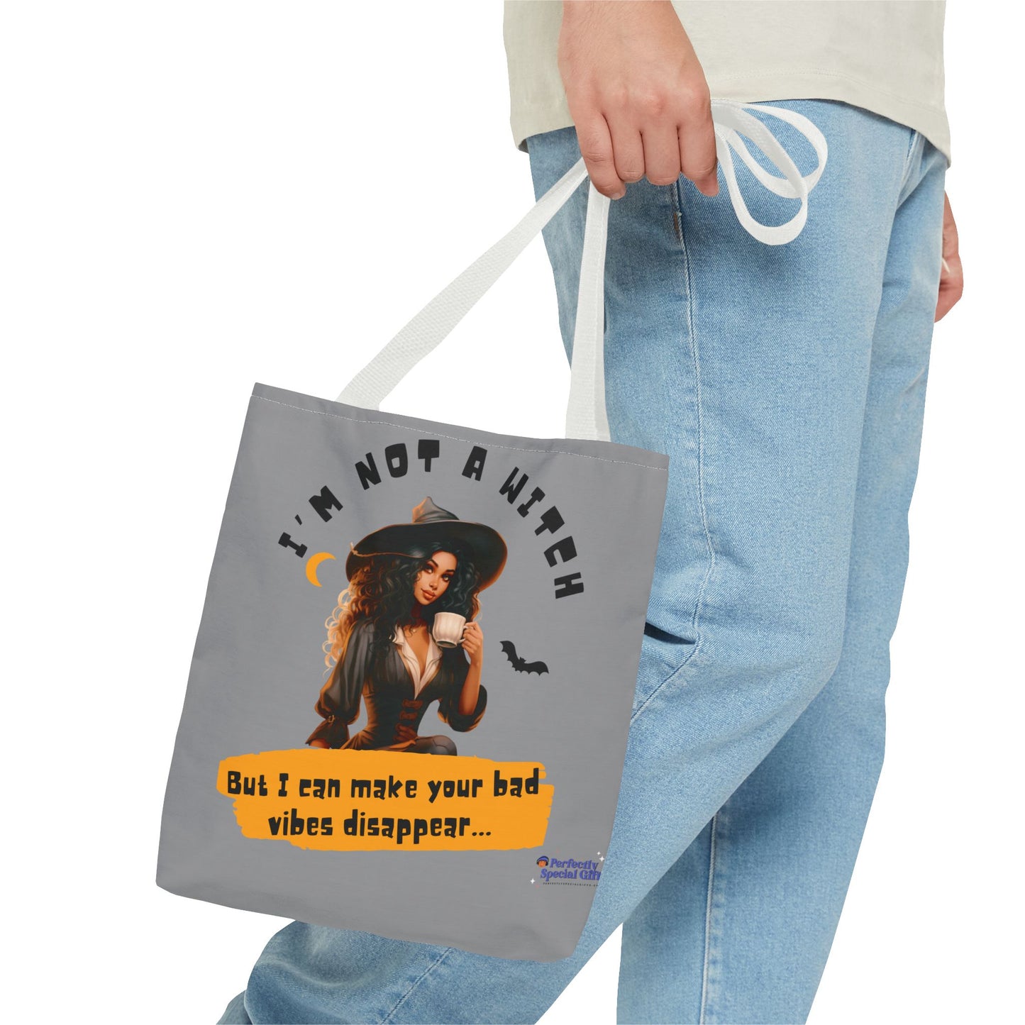 Bad Vibes Be Gone! Gray & Orange Tote Bag