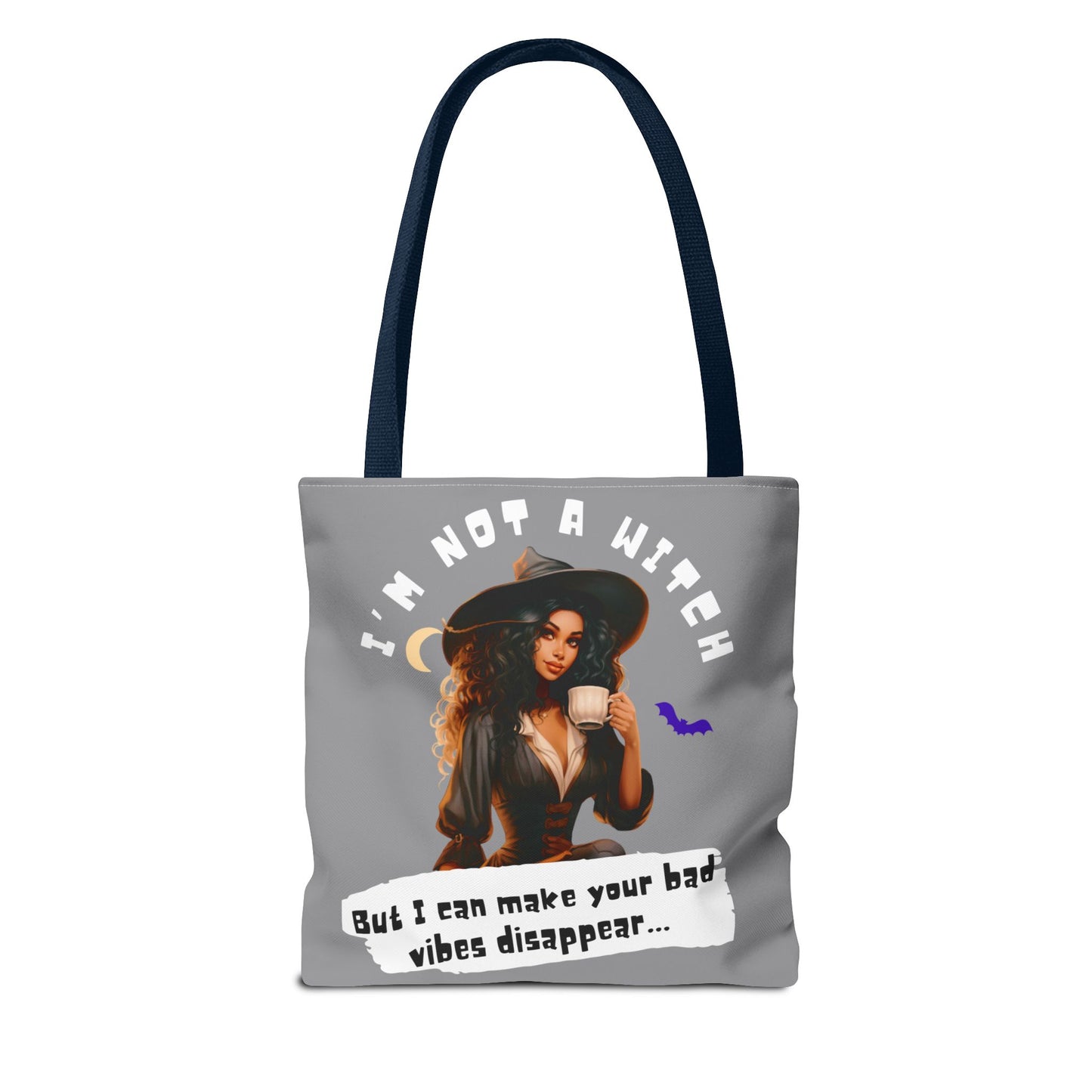Bad Vibes Be Gone! Gray & White Tote Bag