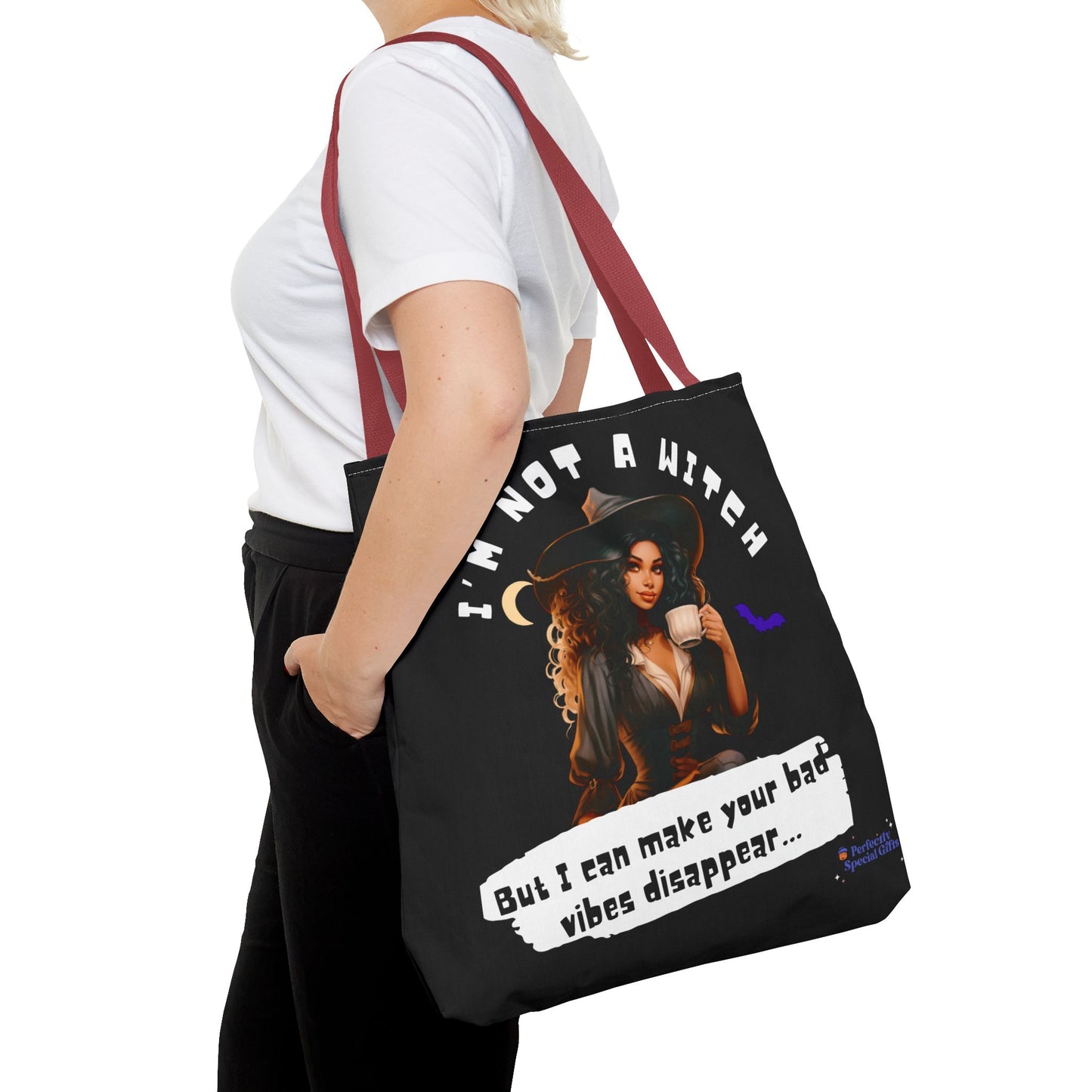 Bad Vibes Be Gone! Black Tote Bag