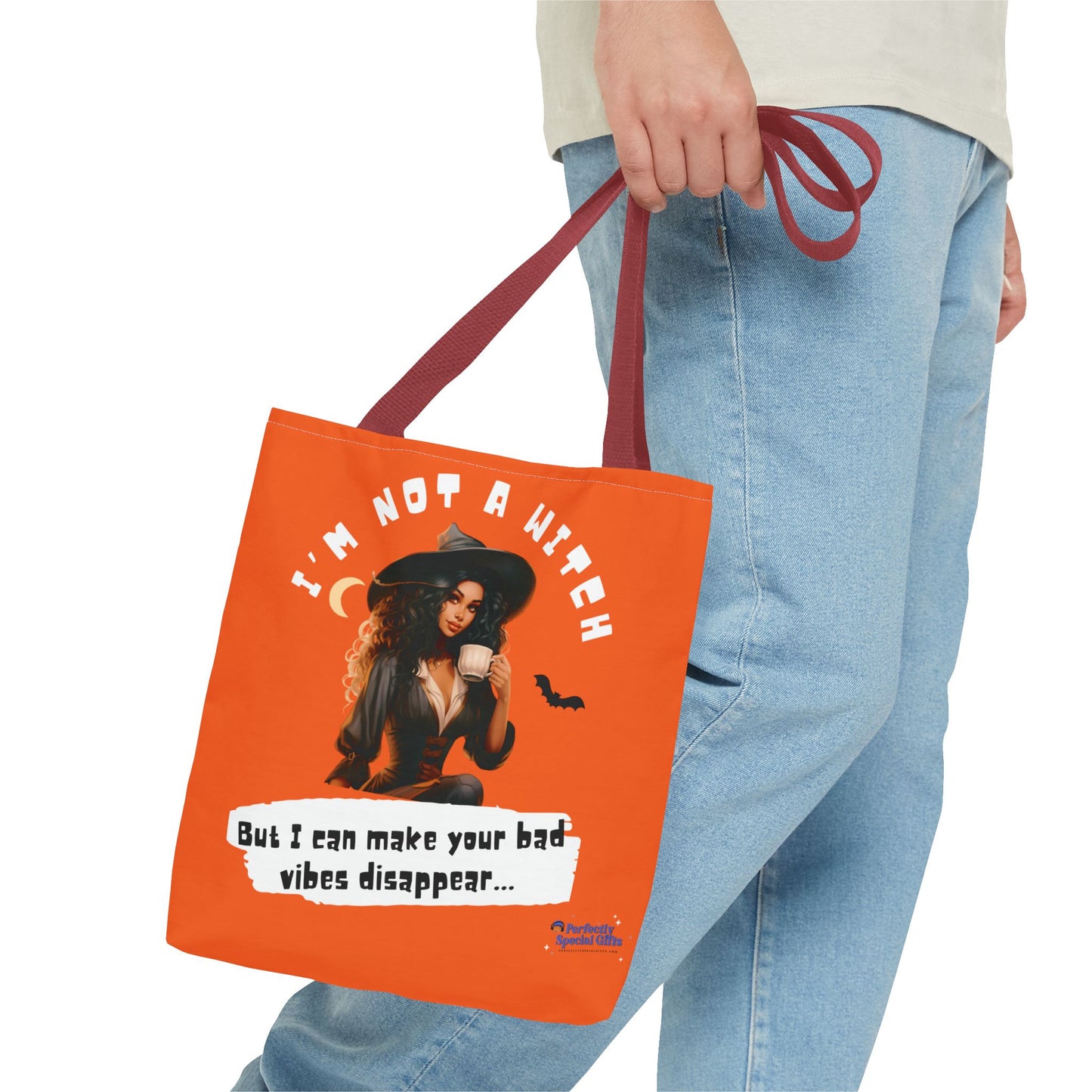 Bad Vibes Be Gone! Orange Tote Bag