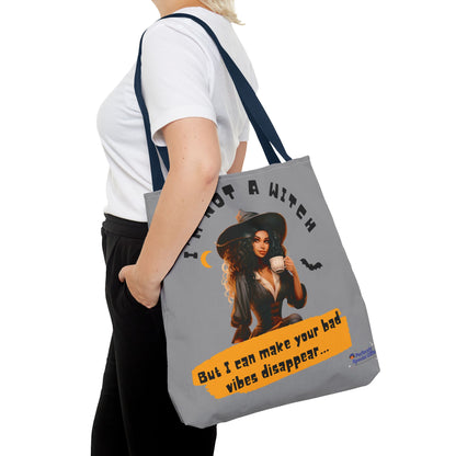 Bad Vibes Be Gone! Gray & Orange Tote Bag