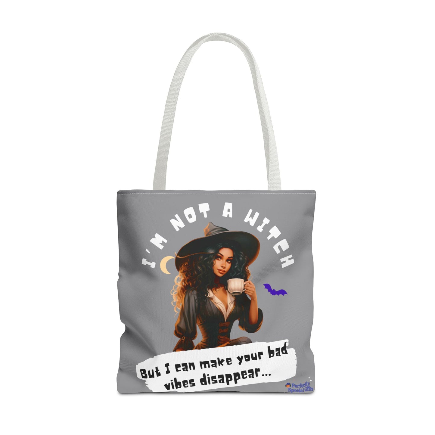 Bad Vibes Be Gone! Gray & White Tote Bag