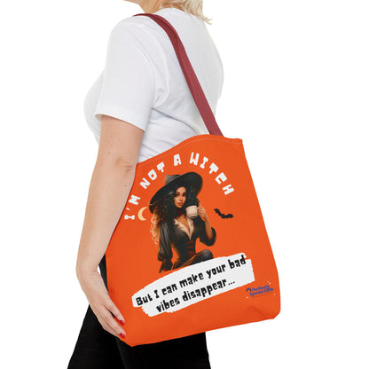 Bad Vibes Be Gone! Orange Tote Bag