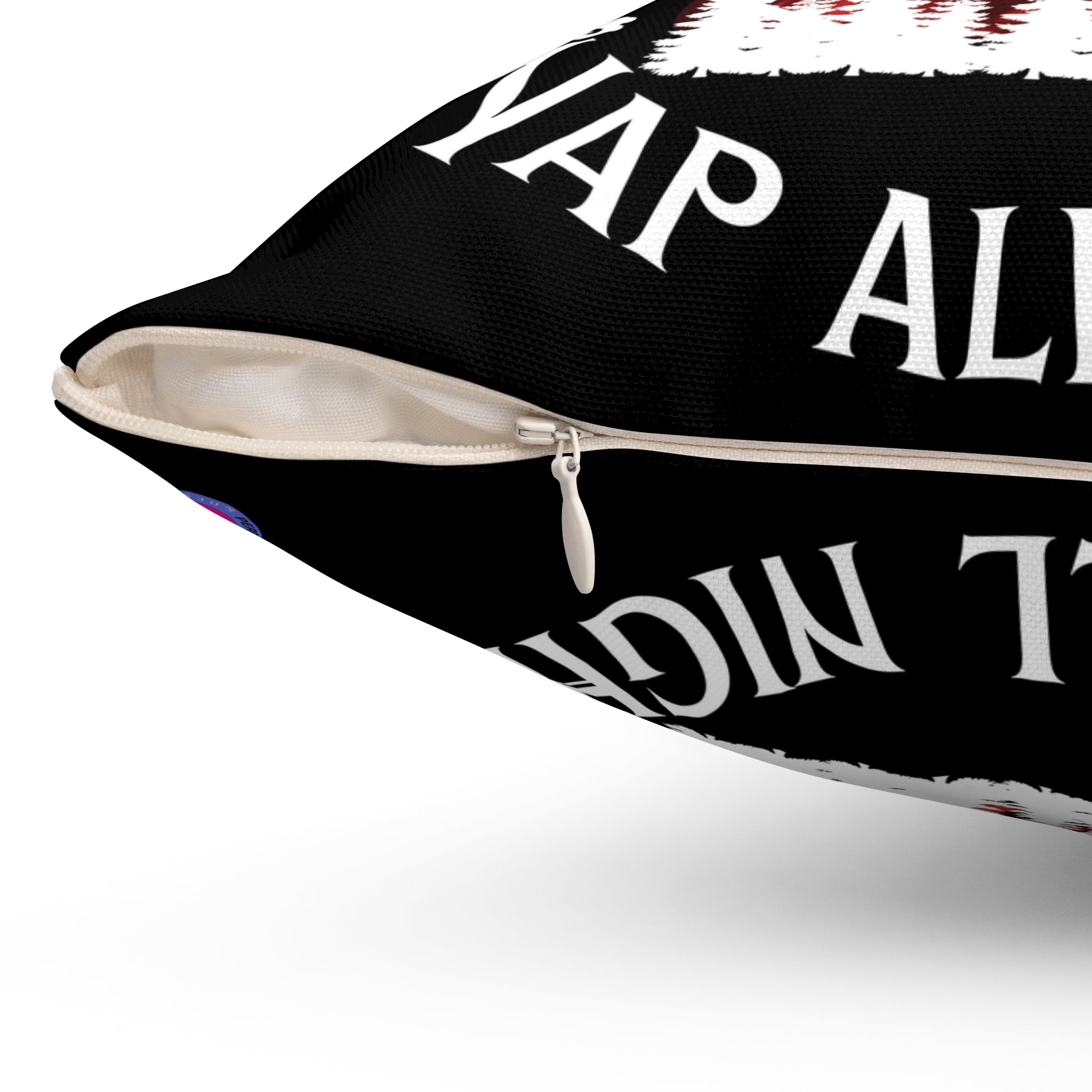 Black Sleigh All Day Nap All Night Pillow – Funny Holiday Decor for Moms