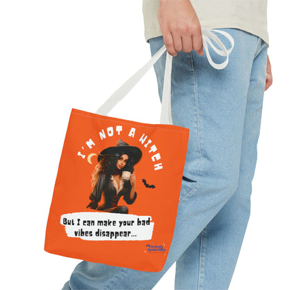Bad Vibes Be Gone! Orange Tote Bag