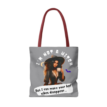 Bad Vibes Be Gone! Gray & White Tote Bag