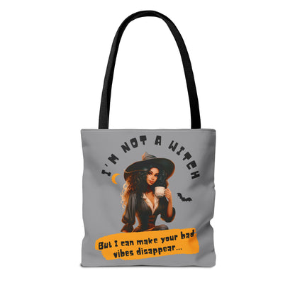 Bad Vibes Be Gone! Gray & Orange Tote Bag