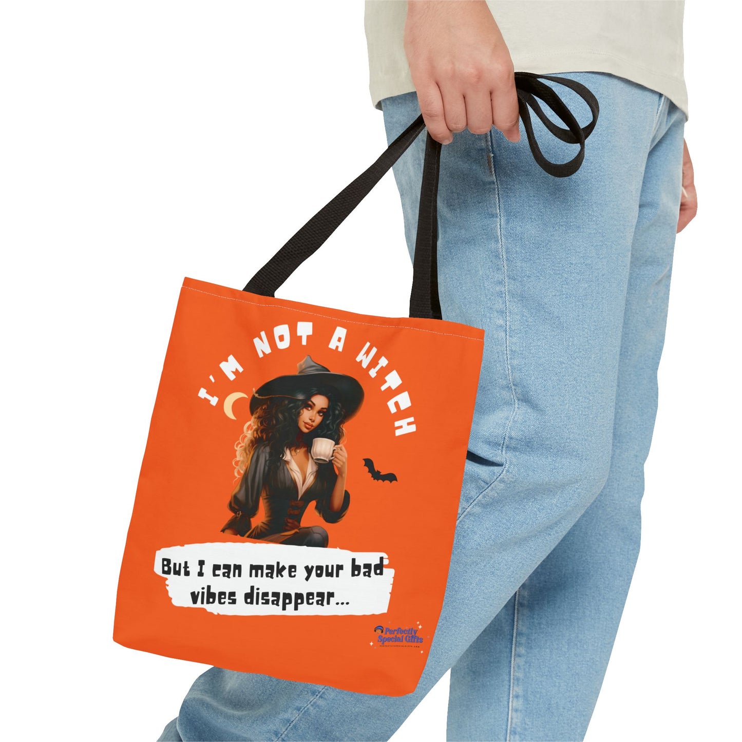 Bad Vibes Be Gone! Orange Tote Bag