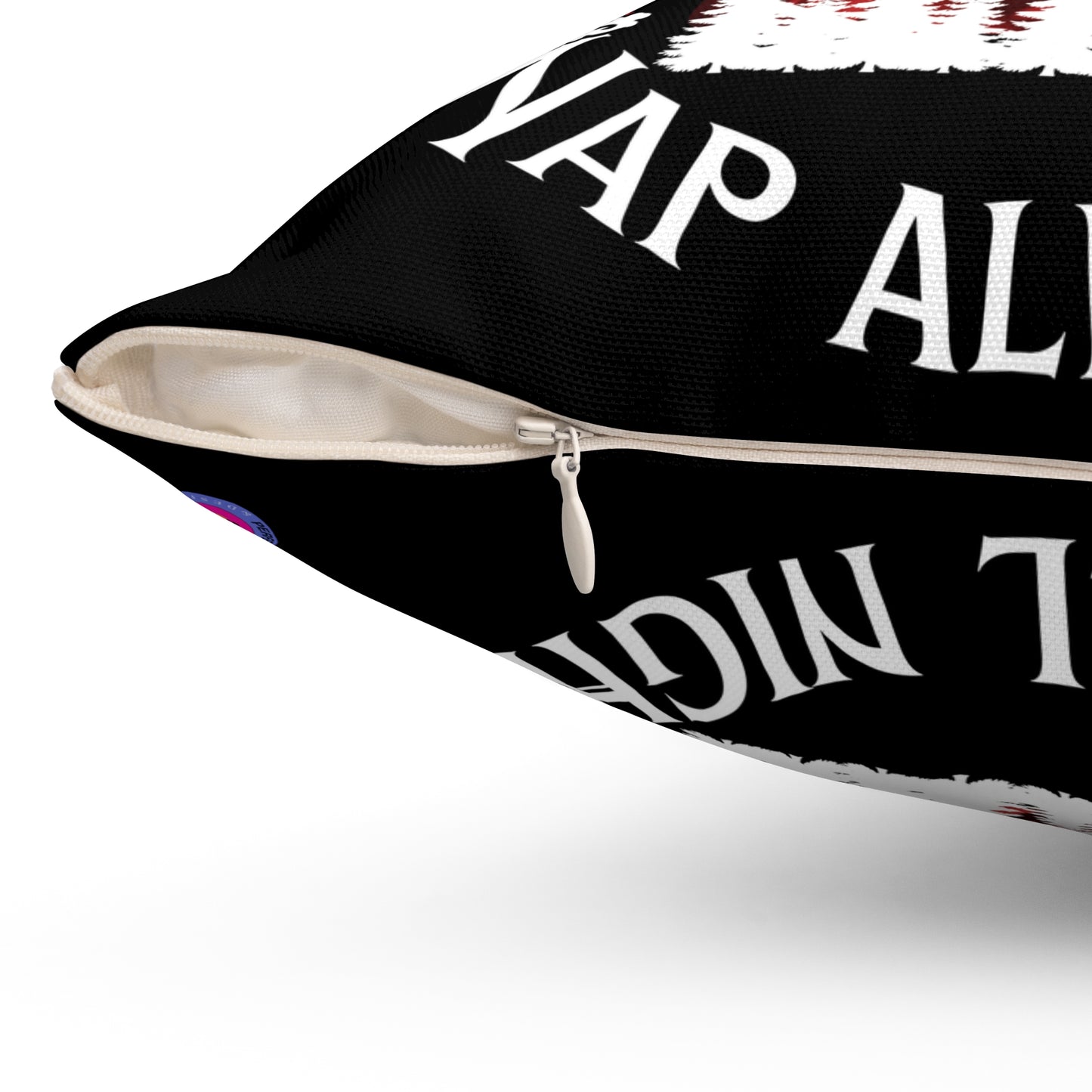 Black Sleigh All Day Nap All Night Pillow – Funny Holiday Decor for Moms