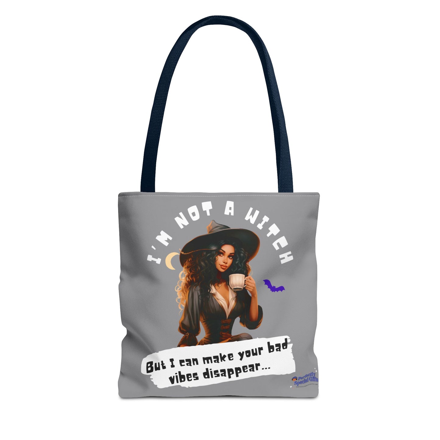 Bad Vibes Be Gone! Gray & White Tote Bag