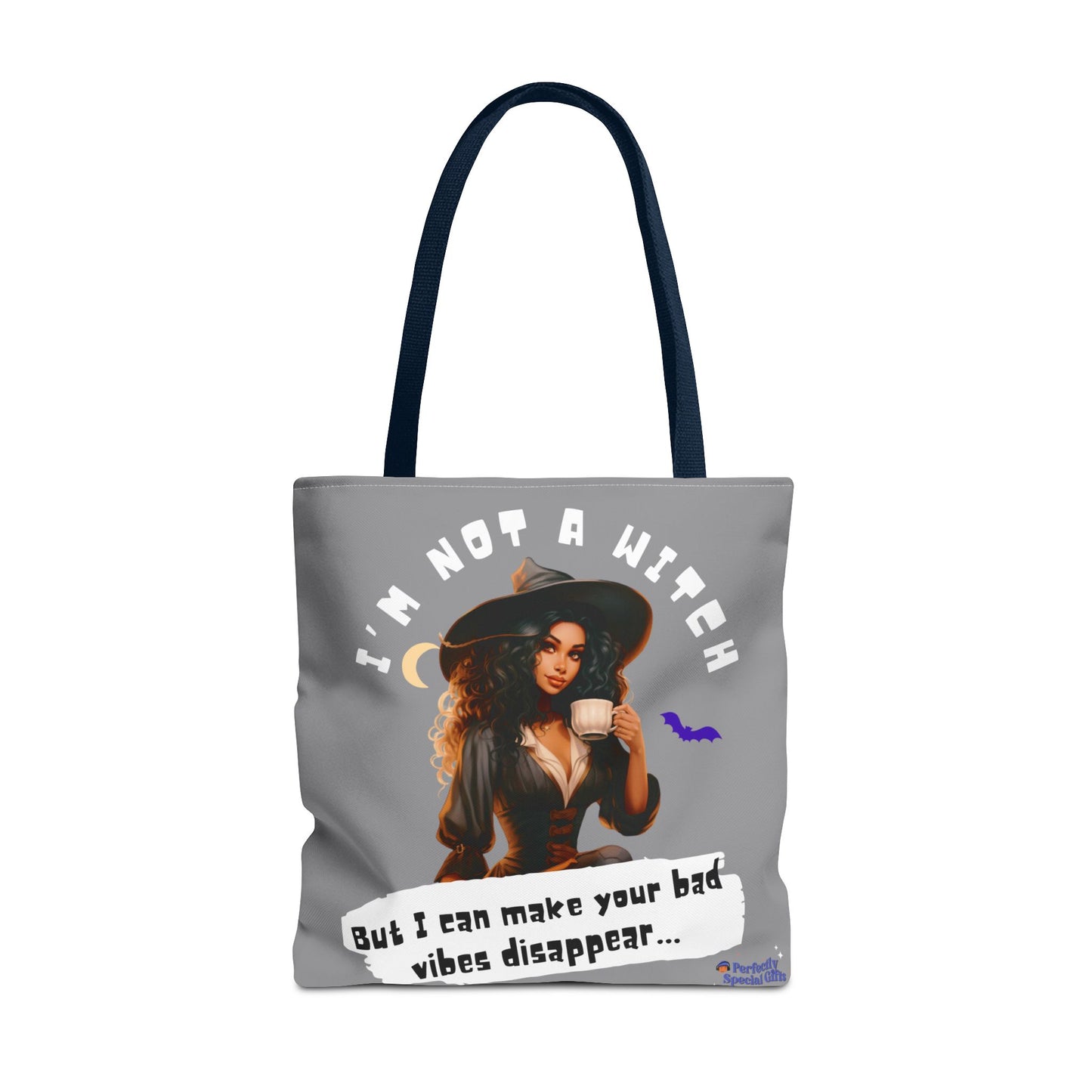Bad Vibes Be Gone! Gray & White Tote Bag