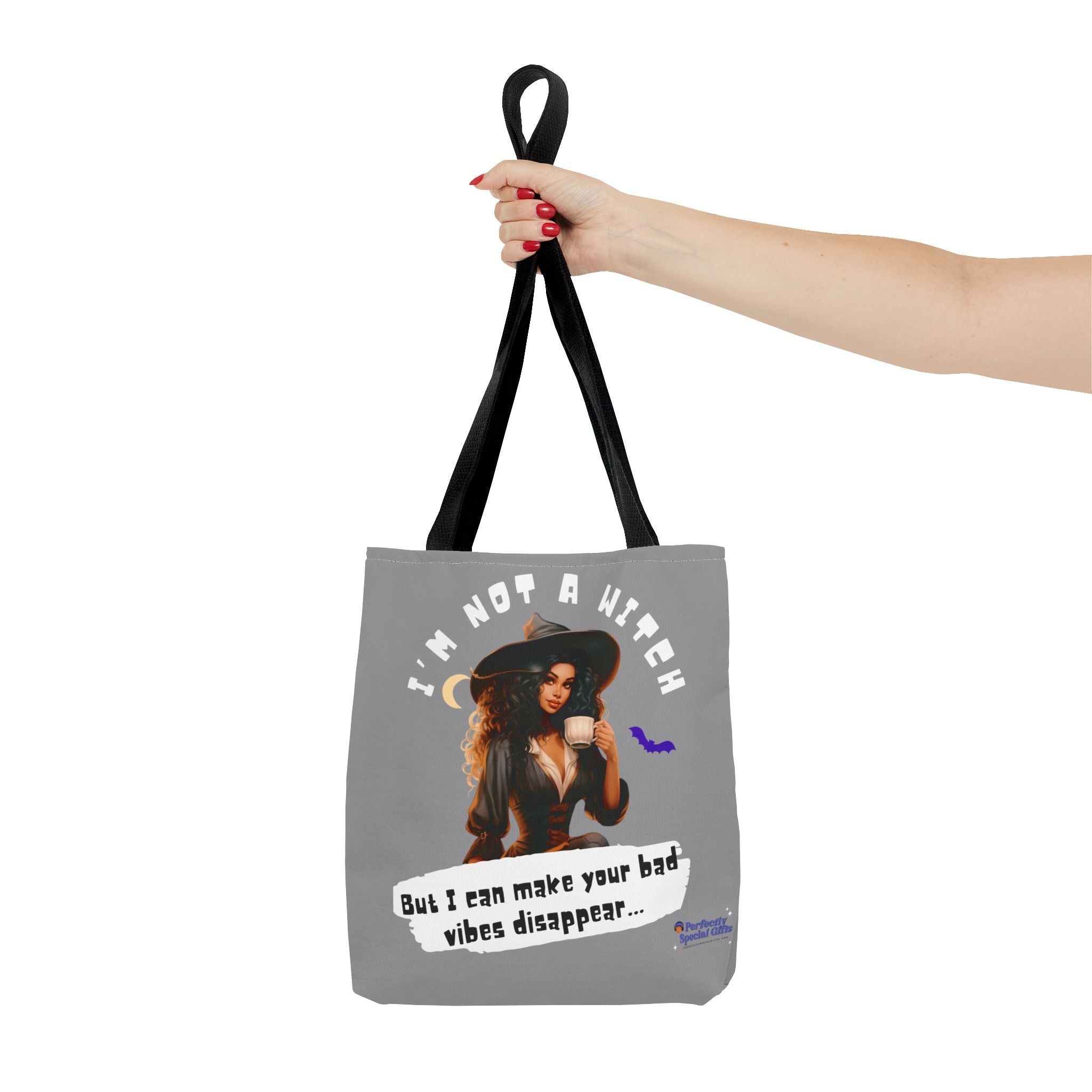 Bad Vibes Be Gone! Gray & White Tote Bag