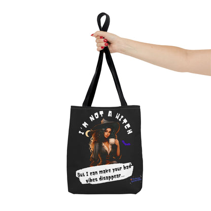 Bad Vibes Be Gone! Black Tote Bag