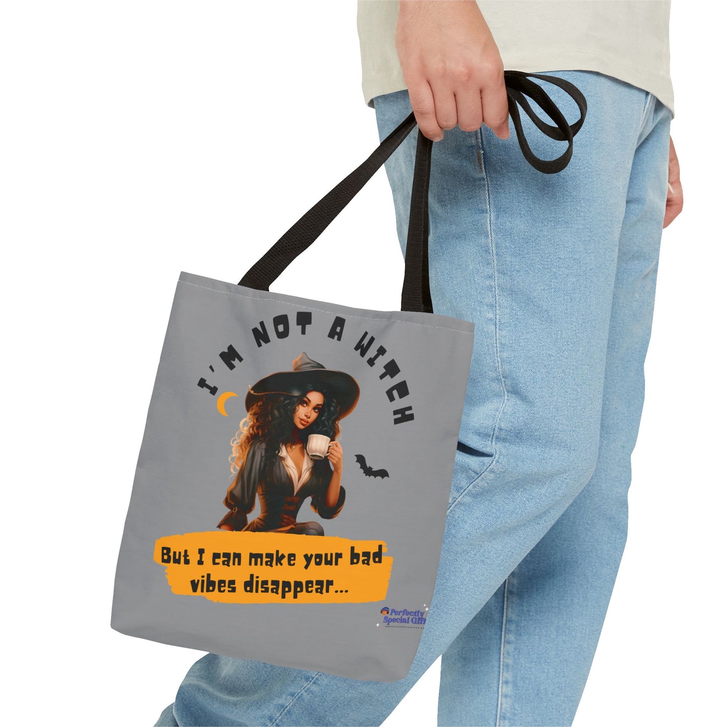 Bad Vibes Be Gone! Gray & Orange Tote Bag